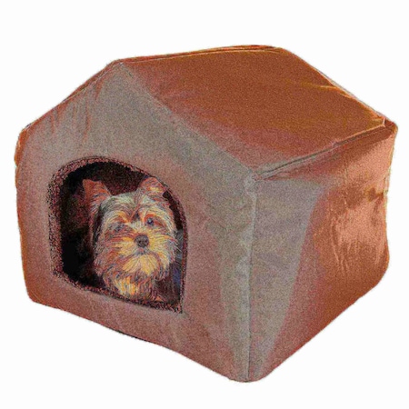 Pet Adobe Cozy Cottage House Shaped Pet Bed - Brown 19x18.5x17 519573LQB